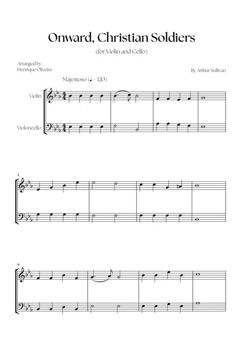 Onward, Christian Soldiers (Violin and Cello) (arr. Henrique Oliveira ...
