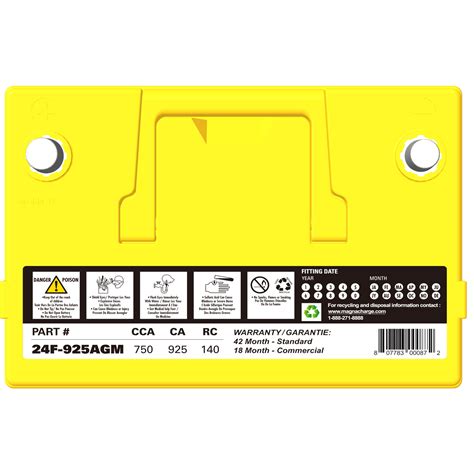 Magnacharge 24F-925AGM 12V AGM Car Battery | Group 24F – Voltloop Canada