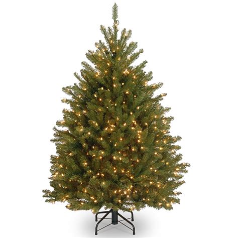 National Tree Company 4-ft Dunhill Fir Pre-lit Artificial Christmas ...