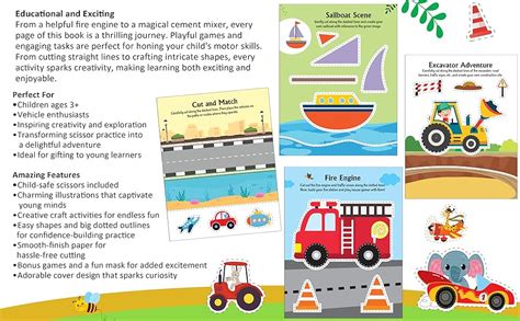 Buy Ultimate Vehicles Scissors Skills Activity Book for Kids Age 4–7 ...