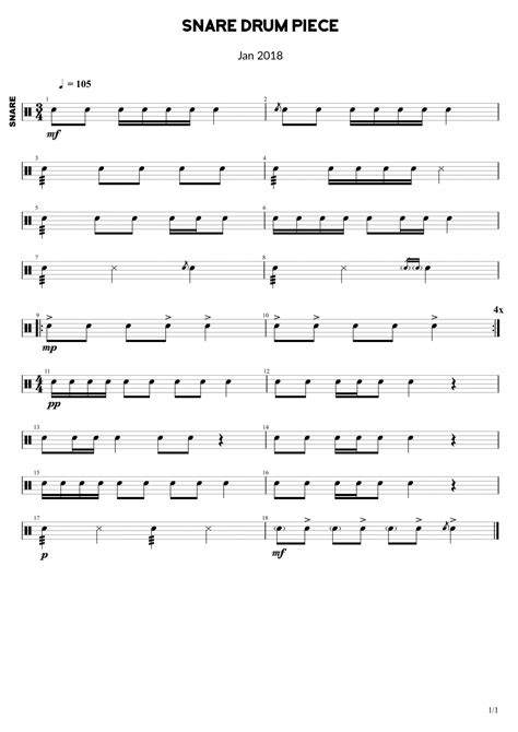 snare drum sheet music – Learn Drums For Free