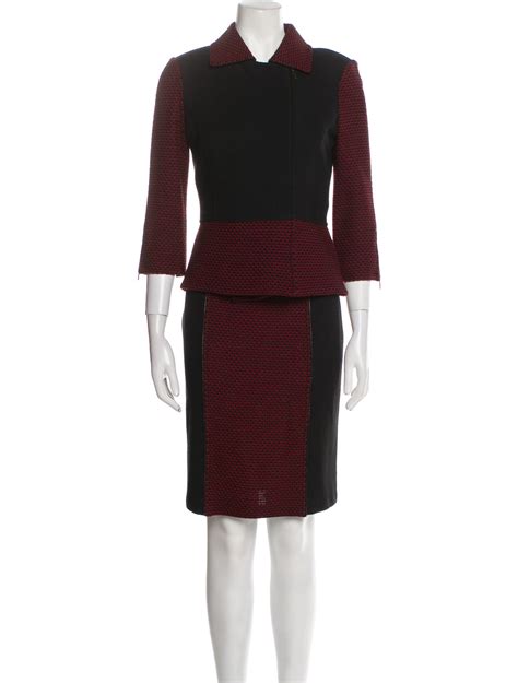 St. John Dress w/ Jacket Printed Dress Set - Black Suits and Sets ...