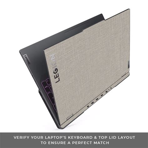 Textured Fabric Grey Lenovo Legion 5 Pro 16IRX8 and 16IRX9 Laptop Skin