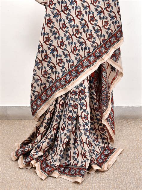 Buy Authentic AJRAKH SILK SAREES – EkBanni