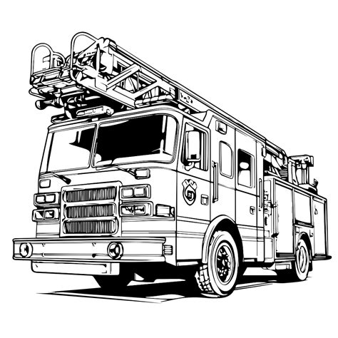 Simple Fire Truck Coloring Pages
