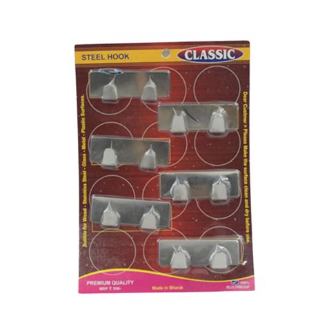 Buy Multipurpose Stainless Steel Hooks - 6 PCS | DeoDap