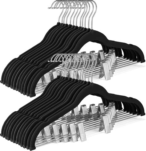 Amazon.com: HOUSE DAY Velvet Skirt Hangers 36 Pack, Black Velvet Pant ...