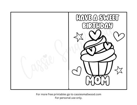 Birthday Cards For Mom Printable Coloring