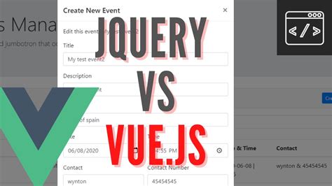 jQuery vs Vue.js (Replacing jquery with vue.js tutorial) and Bootstrap