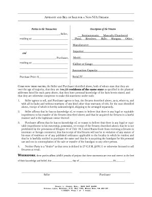 Firearm Bill Of Sale Oklahoma - Fill and Sign Printable Template Online