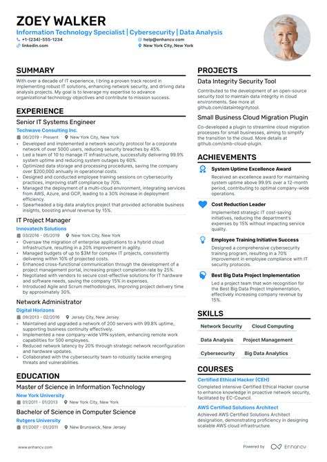 Information Technology Sample Resume 的图像结果