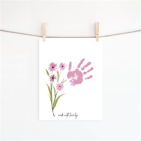 Printable handprint art for kids flower handprint craft preschool ...