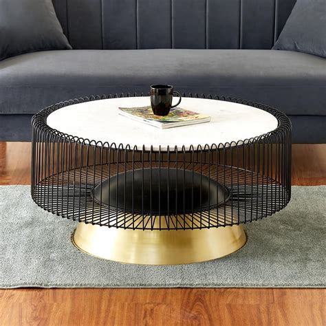 Buy Inky Marble Top Coffee Table - Gold from Home Centre at just INR ...