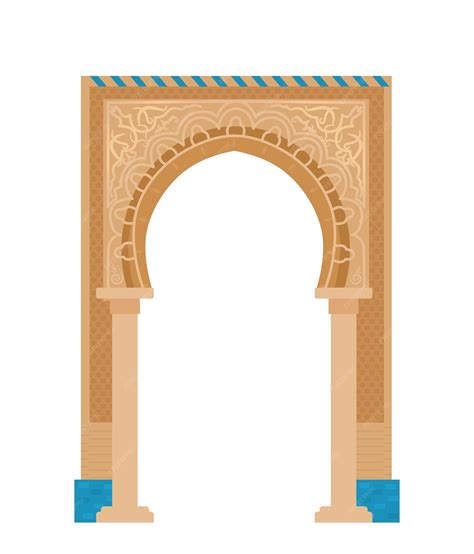 Premium Vector | Arabian arch with mosaics. middle east architecture ...