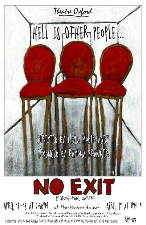Theatre Oxford Presents 'No Exit' by Jean-Paul Sartre April 17-19 ...