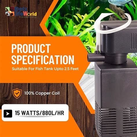 Nemo 4 In 1 Submersible Aquarium Internal Filter | 6005F | 15Watts | 8 ...