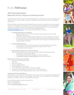 Fillable Online Backroads of Asia I Yangon to Colombo Semester Fax ...