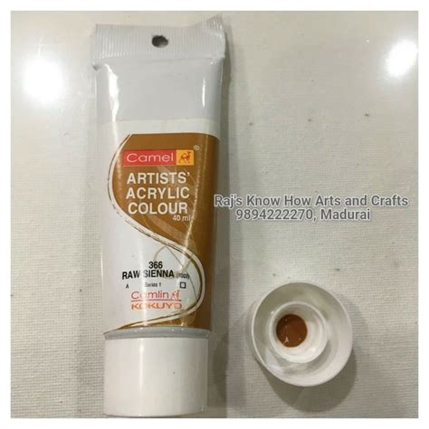 Raw Sienna-40ml Camlin Artist range acrylic colours-8901425010129 ...