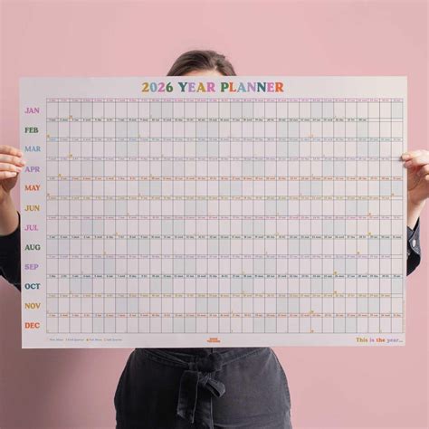 2026 Year Wall Planner Landscape Colourful | This is the Year | 2026 ...