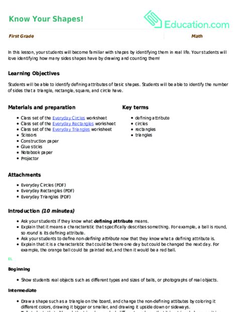 Shapes Lesson 的图像结果