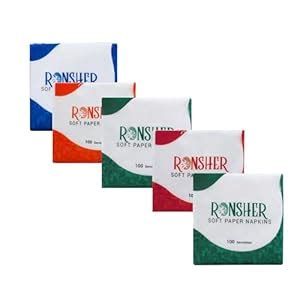 Ronsher | Premium 1 Ply Soft Paper Napkins | 100 Pulls Per Pack | Set ...