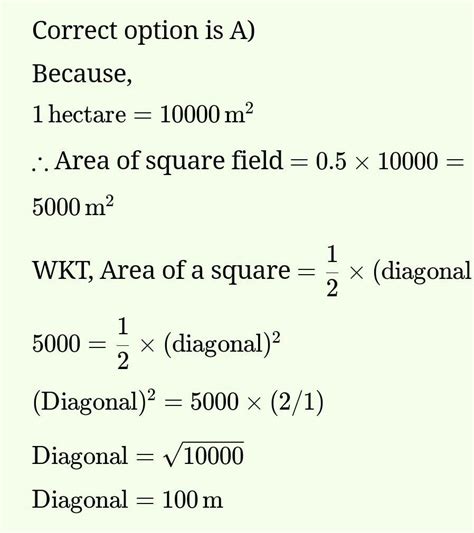 The area of a square is 0.5 hectares. What will be the length of its ...