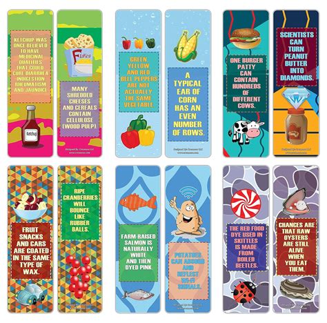 Creanoso Fun Facts About Food Bookmarks (12-Pack) – Unique Stocking ...