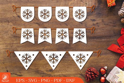 Snowflake Bunting Banner SVG Graphic by NightSun · Creative Fabrica