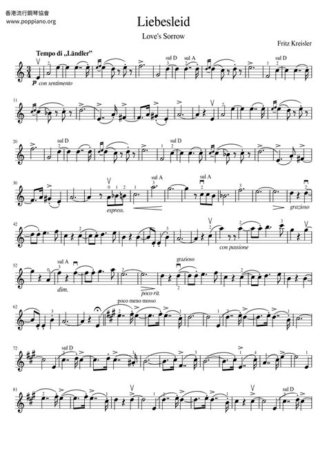 Fritz Kreisler-愛之悲 Liebesleid Violin Score pdf, -愛の悲しみ 악보 - Free Score ...
