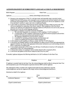 Fillable Online dca ga ESG HOPWA Application LEP Acknowledgment Fax ...