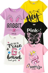 Flipkart.com | Kuchipoo Girls Printed Cotton Blend Regular T Shirt ...