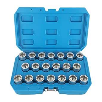BELEY 20pcs Spline Wheel Lock Lug Nuts Key Socket for Porsche ...