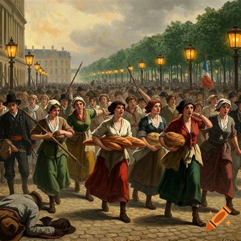 Painting of the March on Versailles on Craiyon