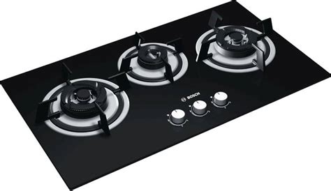 BOSCH Bosch Serie | 4 76 cm, 3 Brass Burner Black Gas Hob (Built-in ...