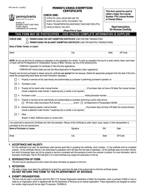 2008 Form PA DoR REV-1220 AS Fill Online, Printable, Fillable, Blank ...