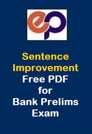 Sentence Improvement Free PDF Set 1 for Bank Prelims Exam