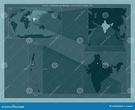 Andaman and Nicobar, India. Described Location Diagram Stock Illustration - Illustration of ...