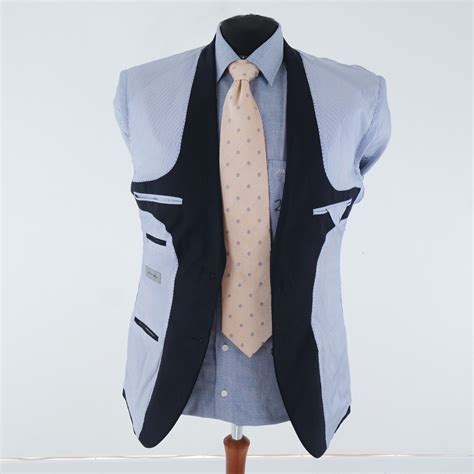 Mens Navy Blue Sport Coat 44R US Size CHRISTIAN BERG Wool Blazer Jacket ...