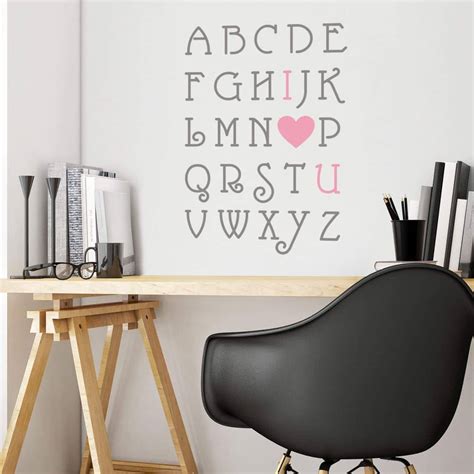 Love Alphabet (2 colours) - Wall Sticker | wall-art.com