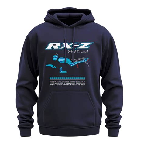 Chris Cross Yamaha RXZ Hoodie | Fleece Biker Hoodie in Black & Navy