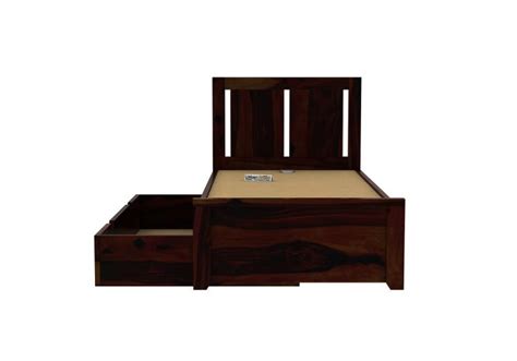 Single Bed: Buy Topaz Single Bed With Storage (Walnut Finish) Online ...