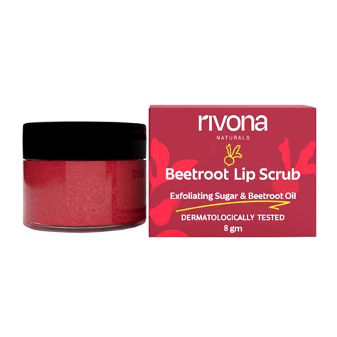 Rivona Naturals Beetroot Lip Scrub | Sugar + Niacinamide | Exfoliating ...