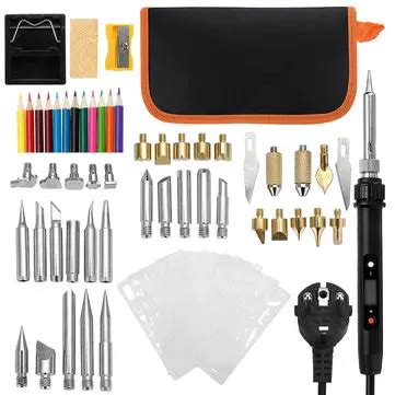 65pcs 60w electric solder iron tool kit wood burning pen carft ...