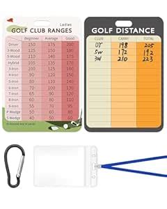 Swooflia Golf Club Range Chart Card - Women Golf Distance Reference ...