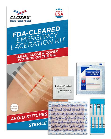 Buy ClozexEmergency Laceration Kit - Repair Wounds Without Stitches ...