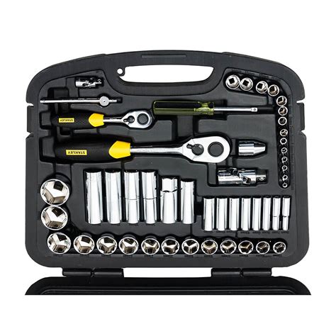 Stanley 94-190 1/4'' and 1/2'' Square Drive 6 Point Metric Socket Set ...