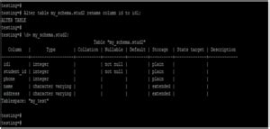 PostgreSQL ALTER Table 的图像结果