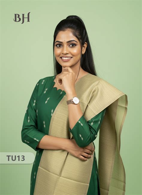 Raw Silk 3-Piece Kurti Set with Cut Work Neck Design in Green Colour ...
