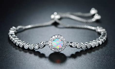 Barzel White Fire Opal Bracelet | Groupon Goods