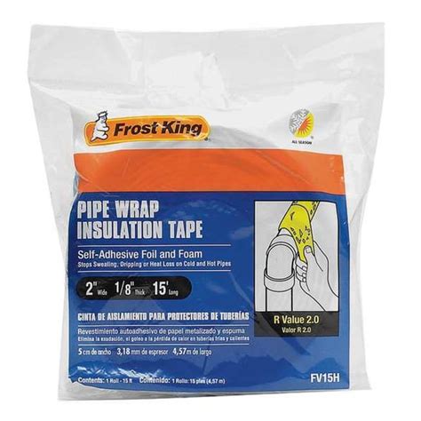 Frost King 2" x 15 Ft. Foam & Foil Pipe Insulation Wrap FV15H | Zoro